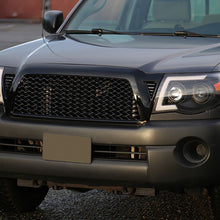 Load image into Gallery viewer, Spec-D Grill Toyota Tacoma (2005-2011) Black Mesh / Horizontal / Rivet Style - Glossy Black / Honeycomb Mesh Alternate Image