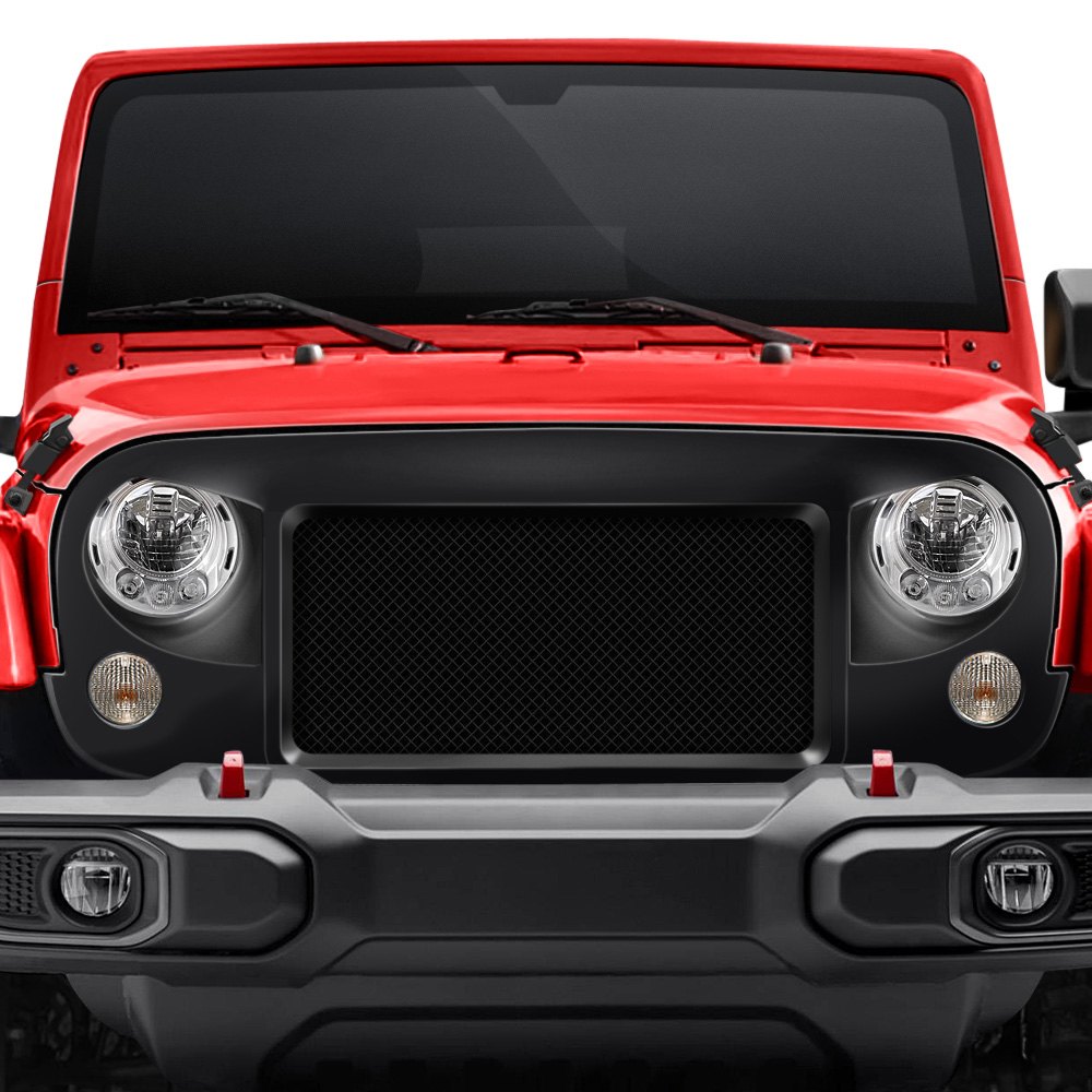 138.00 Spec-D Grill Jeep JK Wrangler (07-16) Mesh or Black Rivet Style - Redline360