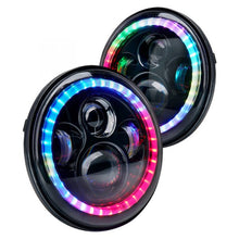 Load image into Gallery viewer, 188.99 Xprite LED Headlights Jeep Wrangler JK (97-18) 7" 90W Exhibit Series CREE LED w/ RGB Chasing Halo - Redline360 Alternate Image