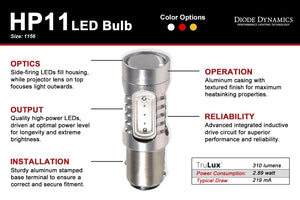 30.00 Diode Dynamics 1156 HP11 Backup LED Light Bulbs - Single or Pair - Redline360