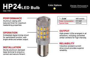 30.00 Diode Dynamics 1157 HP24 Switchback Dual-Color Turn Signal LED Bulbs - Single or Pair - Redline360