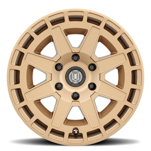 339.99 ICON Alloys Compass Wheels (17x8.5" 5x5 -6mm Offset) Satin Brass or Satin Black - Redline360
