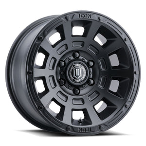 314.99 ICON Alloys Thrust Wheels (17x8.5" 5x4.5 0mm Offset) Satin Black or Smoke Satin Black - Redline360