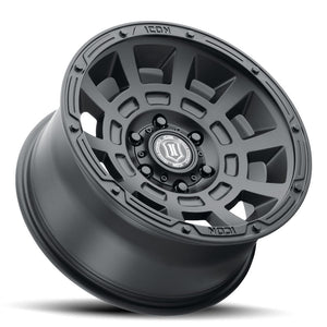 314.99 ICON Alloys Thrust Wheels (17x8.5" 6x120 0mm Offset) Satin Black or Smoke Satin Black - Redline360