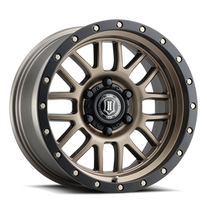 339.99 ICON Alloys Alpha Wheels (17x8.5" 6x5.5 0mm Offset) Bronze / Gunmetal / Black w/ Black Ring / Machine Faced / Titanium - Redline360