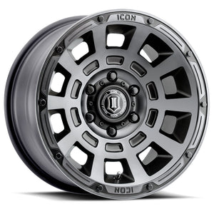 314.99 ICON Alloys Thrust Wheels (17x8.5" 6x135 +6mm Offset) Satin Black or Smoke Satin Black - Redline360