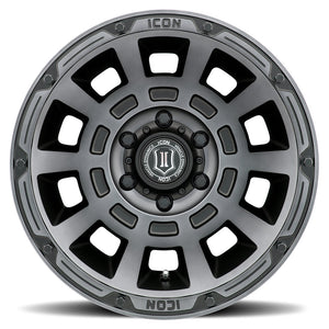 314.99 ICON Alloys Thrust Wheels (17x8.5" 6x5.5 +25mm Offset) Satin Black or Smoke Satin Black - Redline360