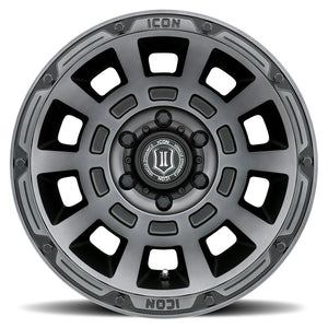 314.99 ICON Alloys Thrust Wheels (17x8.5" 5x4.5 0mm Offset) Satin Black or Smoke Satin Black - Redline360