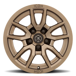 309.99 ICON Alloys Victor 6 Wheels (17x8.5" 6x5.5 +25mm Offset) Bronze / Satin Black / Titanium - Redline360