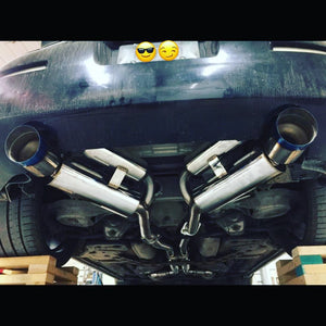 365.00 Spec-D Tuning Exhaust Nissan 350Z (03-08) Dual Muffler Polished / Blue Burnt Tips - Redline360