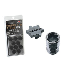 Load image into Gallery viewer, Project Kics Lug Nut Cap Set [Monolith T1/07 - 20 PCS - Black or Red] M12 or M14 - M12 / Black Alternate Image