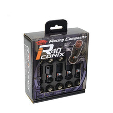 Load image into Gallery viewer, Project Kics Lug Nuts Set [R40 Iconix Racing Composite] 12X1.5 or 12X1.25 - No Cap / M12X1.50 / Black / Black Seat Alternate Image
