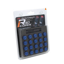 Load image into Gallery viewer, Project Kics Cap Set [R40 Iconix Aluminum - 20 Pieces - Optional Finish] M12X1.50 or M12X1.25 - M12X1.50 / Blue Alternate Image