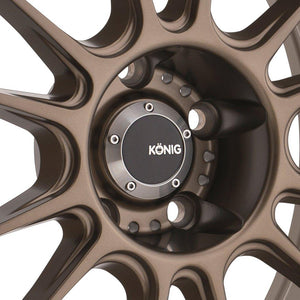 184.83 Konig Hypergram Wheels (16x7.5 5x114.3 ET+38) Race Bronze / Matte Grey / Metallic Carbon w/ Machined Lips - Redline360