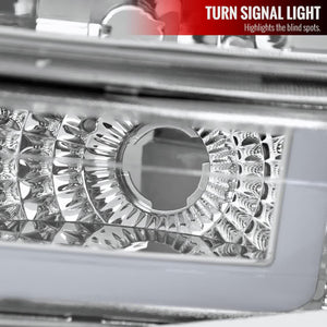205.00 Spec-D Crystal Headlights Chevy Tahoe/Suburban (00-06) w/ LED Bar & Bumper Lights - Clear or Smoke - Redline360