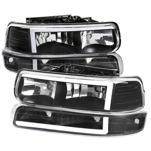205.00 Spec-D Crystal Headlights Chevy Silverado 1500HD/2500HD/3500 (99-02) LED Bar & Bumper Lights-  Clear or Smoke - Redline360
