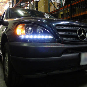 199.95 Spec-D Projector Headlights Mercedes ML320 / ML430 (98-01) LED Strip - Black or Chrome - Redline360