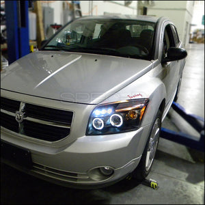 179.95 Spec-D Projector Headlights Dodge Caliber (2007-2012) LED Halo - Black / Chrome / Smoked - Redline360