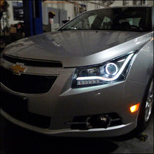 Load image into Gallery viewer, 299.95 Spec-D Projector Headlights Chevy Cruze (2011-2014) Halo w/ LED Bar - Black or Chrome - Redline360 Alternate Image