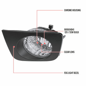 70.00 Spec-D OEM Fog Lights Toyota 4Runner (2006-2009) Chrome Housing - Clear Lens - Redline360