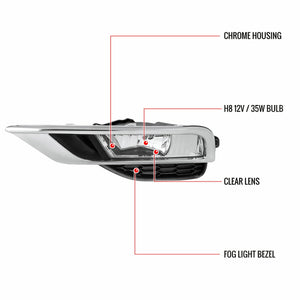 102.00 Spec-D OEM Fog Lights Honda CRV (2015-2016) Chrome Housing -  Clear Lens - Redline360