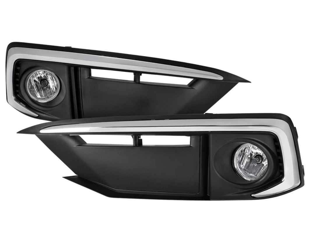 83.00 Spec-D OEM Fog Lights Honda Civic Coupe/Sedan (19-20) Chrome Housing/Clear Lens - Redline360