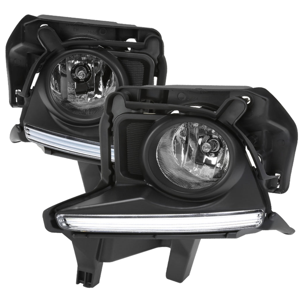 108.00 Spec-D OEM Fog Lights Toyota Highlander (14-16) Chrome Housing / Clear Lens - w/ or w/o LED Light Strip - Redline360