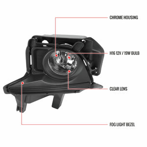 108.00 Spec-D OEM Fog Lights Toyota Highlander (14-16) Chrome Housing / Clear Lens - w/ or w/o LED Light Strip - Redline360