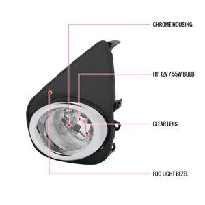 60.00 Spec-D OEM Fog Lights Toyota Yaris 2/4 Door Hatchback (15-17) Chrome Housing - Clear - Redline360