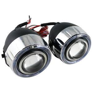 83.00 Spec-D Universal Projector Fog Lights Kit w/ RGB LED Halo Rim (Chrome Housing/Clear Lens) - Redline360