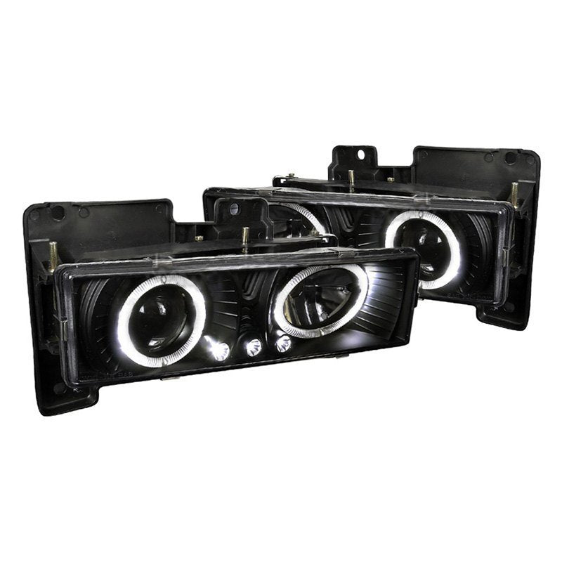 thumbnail image 2 of Projector Headlights For 1988-1998 Chevy GMC C/K Series, Tahoe, Blazer – Chrome Housing With LED Halo 2 of 4