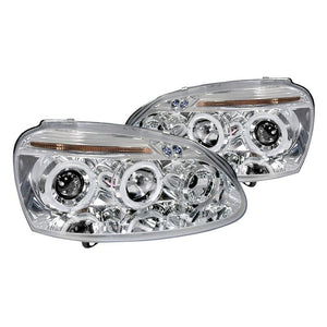 189.95 Spec-D Projector Headlights Golf/Rabbit (06-08) Jetta (06-10) MK5 [Halo LED] Black / Chrome - Redline360