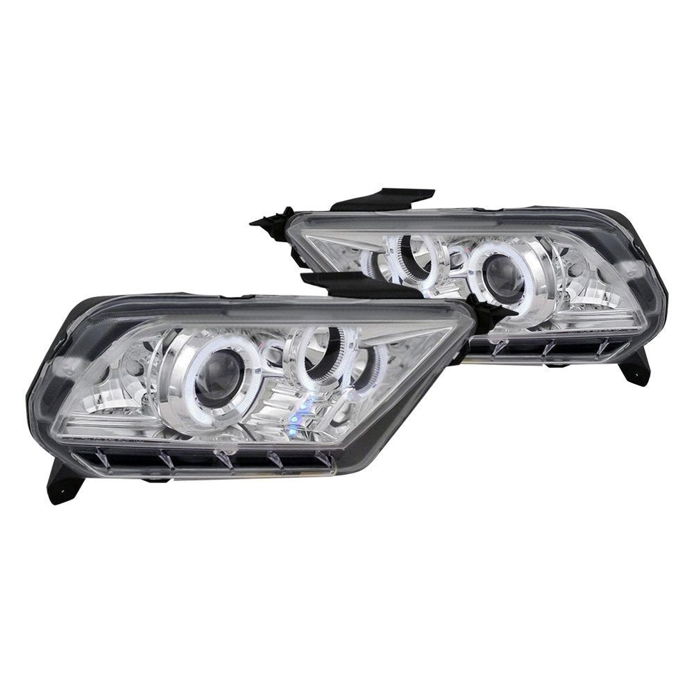 Spec-D Projector Headlights Ford Mustang (10-14) Dual Halo LED - Black ...