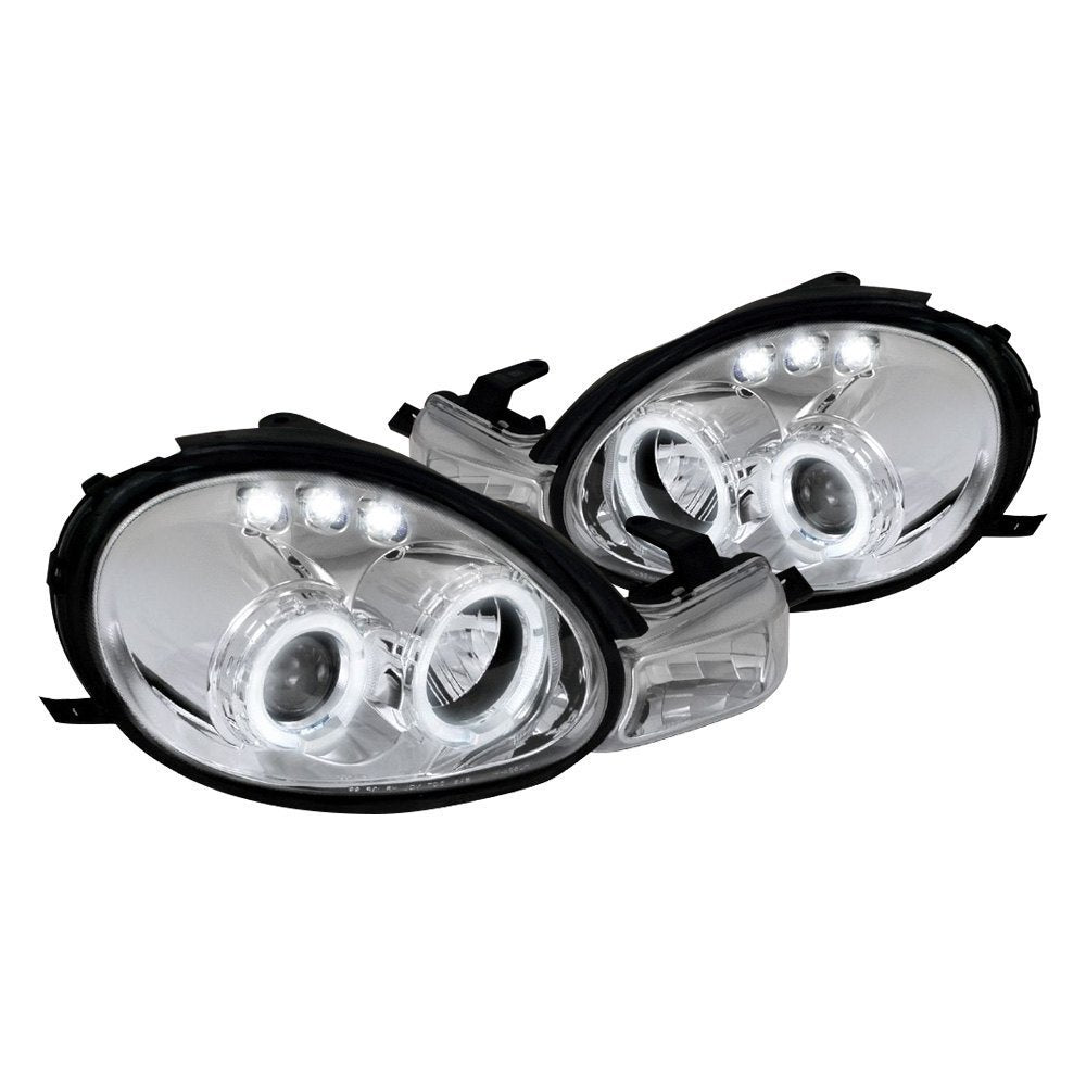 Spec-D Projector Headlights Dodge Neon (00-02) Dual Halo LED - Black or  Chrome