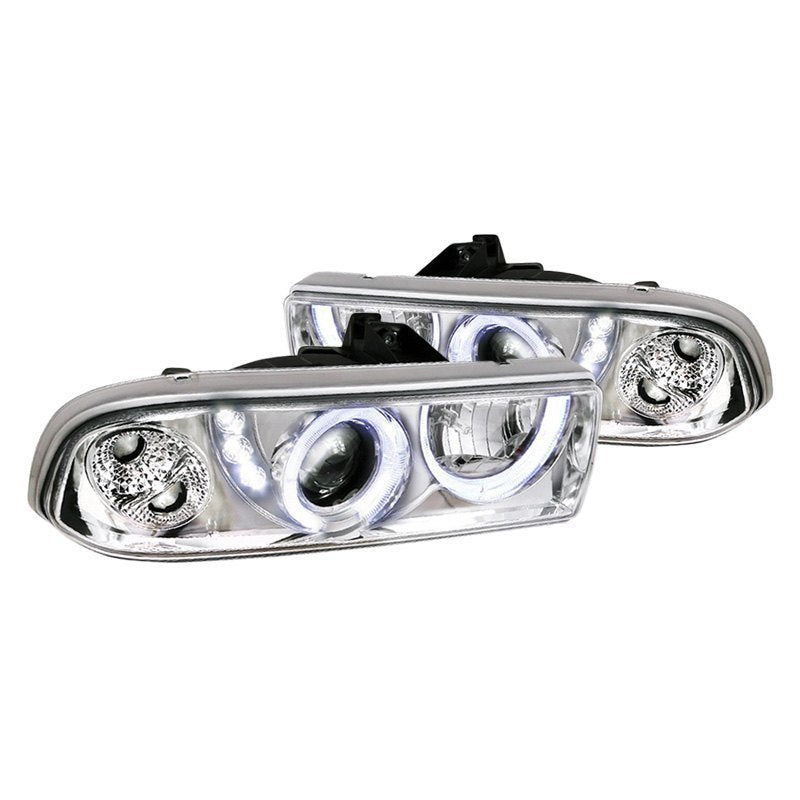 Spec-D Projector Headlights Chevy Blazer & S10 (98-04) Halo LED - Black /  Chrome / Smoke