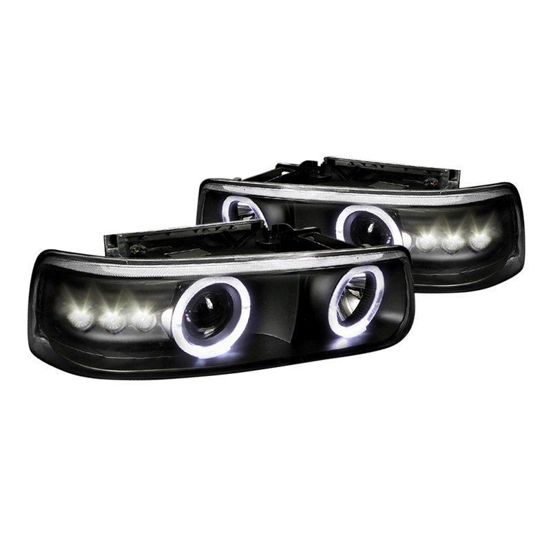 94.95 Spec-D Projector Headlights Chevy Silverado / Tahoe / Suburban (99-06) Black/Chrome Housing - Redline360