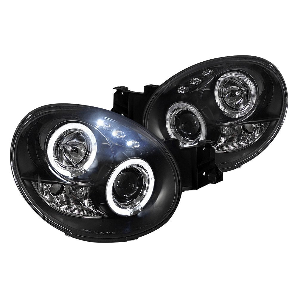 229.95 Spec-D Projector Headlights Subaru WRX (02-03) Dual Halo LED - Bug Eye Black or Chrome - Redline360