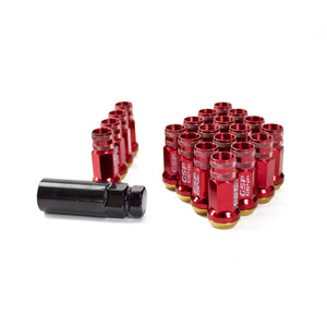 72.00 Godspeed GR48 Lug Nuts (20 Piece - Steel - Open End) 12x1.25 Black / Red / Neochrome - Redline360