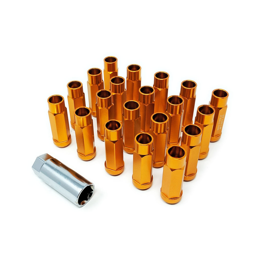 54.95 Godspeed Type-X Lug Nuts (60mm - 20 Piece - Aluminum - Open End) M12x1.25 - Redline360