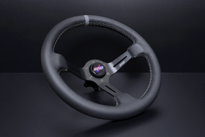 154.95 DND Leather Race Steering Wheel (75mm Deep, 350mm, 6 bolt) Various Colors - Redline360