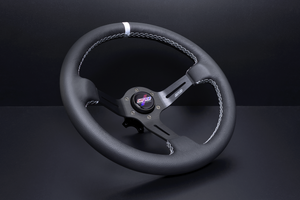 154.95 DND Leather Race Steering Wheel (75mm Deep, 350mm, 6 bolt) Various Colors - Redline360
