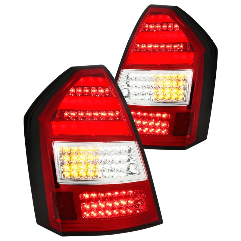 OEMASSIVE Smoked LED Tail Lights For 2005-2007 Chrysler 300C SRT | Chrome Housing