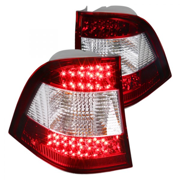 Superbautoparts Smoke LED Tail Lights For 1998-2005 Mercedes W163 ML320 ML350 ML430 – Chrome Housing, LED Brake