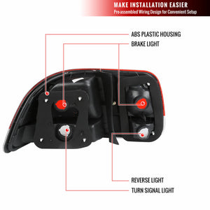 119.95 Spec-D Tail Lights Honda Civic Coupe (96-00) Sedan (96-98) Red Clear or Smoke Lens - Redline360