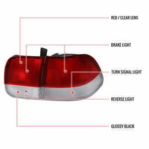 119.95 Spec-D Tail Lights Honda Civic Coupe (96-00) Sedan (96-98) Red Clear or Smoke Lens - Redline360