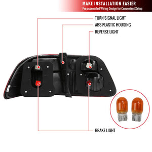 128.00 Spec-D Tail Lights Honda Civic Sedan EM1 (1999-2000) Chrome Housing/Red Smoke Lens - Redline360