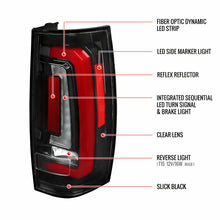 Load image into Gallery viewer, 229.95 Spec-D LED Tail Lights Tahoe Suburban Yukon (07-14) Sequential - Black / Smoke / Red - Redline360 Alternate Image