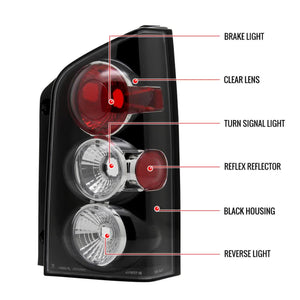 112.00 Spec-D Tail Lights Nissan Pathfinder (2005-2012) [Altezza Style] Black or Chrome Housing - Redline360