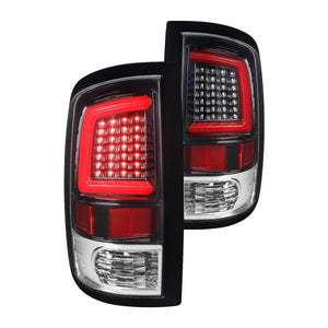 219.95 Spec-D LED Tail Lights Dodge Ram (2009-2018) w/ LED Light Bar - Black / Chrome / Red / Gloss - Redline360