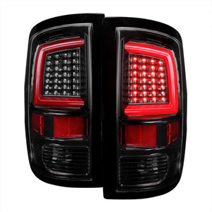 219.95 Spec-D LED Tail Lights Dodge Ram (2009-2018) w/ LED Light Bar - Black / Chrome / Red / Gloss - Redline360